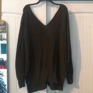 Slouchy Dark Olive Green Sweater